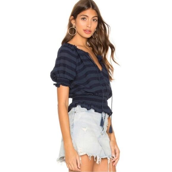 Revolve Tularosa Juliana Top Navy Blue Small Festival Boho $148 Summer Vacation - Picture 5 of 7
